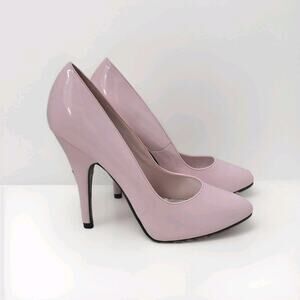 Barbie Pink Patent Leather Heels Pumps Round Toe Women’s Size 8.5 Jante New